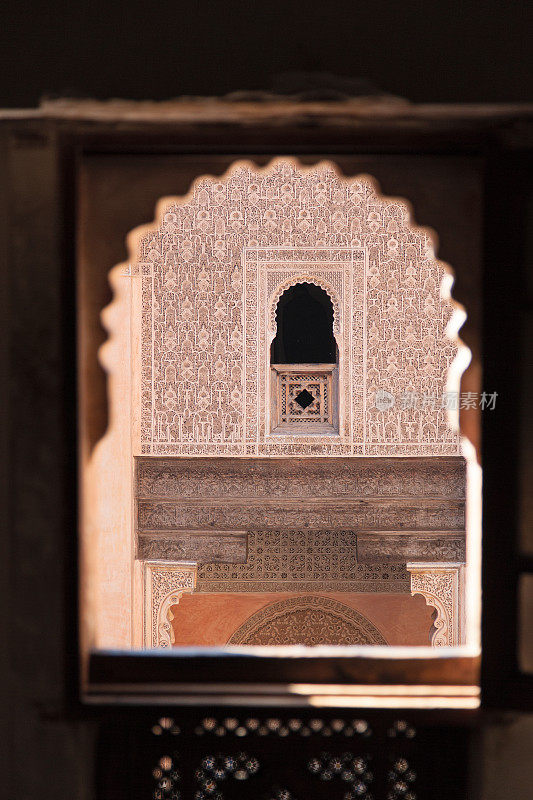 摩洛哥马拉喀什的Ali Ben Youssef Madrassa。